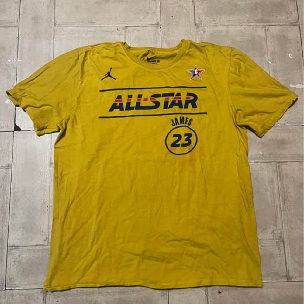 yellow Nike Jordan NBA All-Star LeBron James T-shirt size large